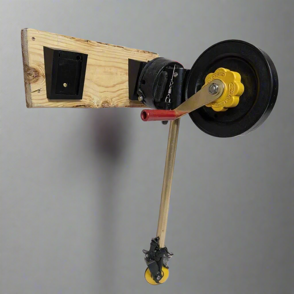 Wall mount for downriggers mounted to wood block
